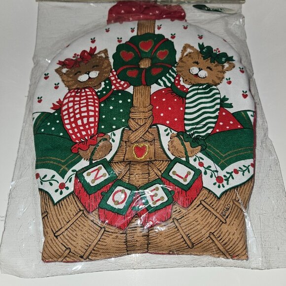 VTG NOS Holiday Trimmings Christmas Cats Scented Potholder Pine Barth & Dreyfuss - Picture 3 of 7